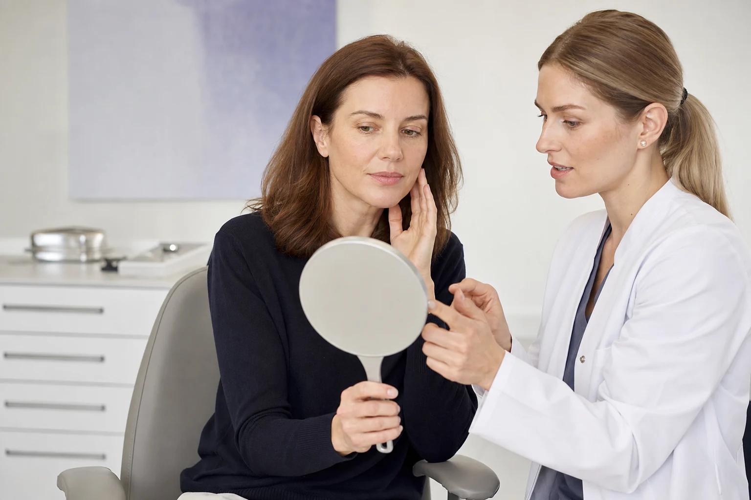 Consultation médicale avant d’éventuelles injections d’acide hyaluronique